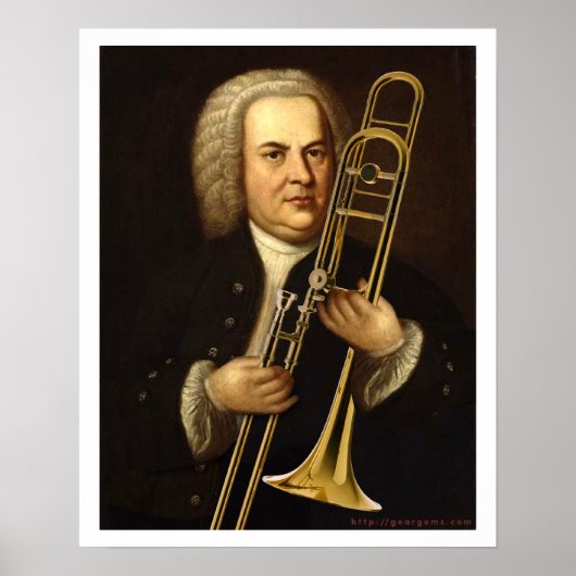 J.S. Bach met trombone Poster (Voorkant)