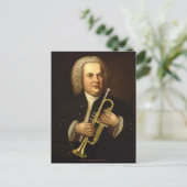 J.S. Bach met Trumpet Briefkaart (Staand voorkant)