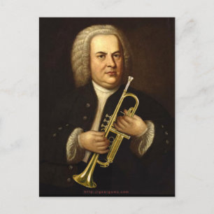 J.S. Bach met Trumpet Briefkaart