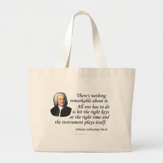 J.S. Bach op afspelen Grote Tote Bag (Voorkant)