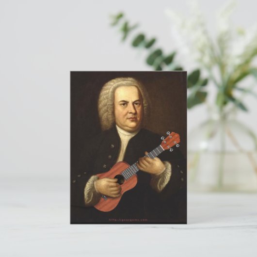 J.S. Bach op Uke Briefkaart (Staand voorkant)
