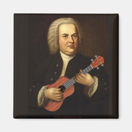 J.S. Bach op Uke Magneet (Voorkant)