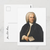 J.S. Bach portrait Briefkaart (Voorkant / Achterkant)