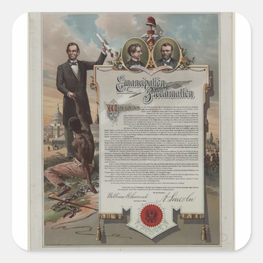 J. S. Smith & Co. copy Emancipation Proclamation Vierkante Sticker (Voorkant)