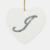 J script "Diamond Bling" Keramisch Ornament (Achterkant)