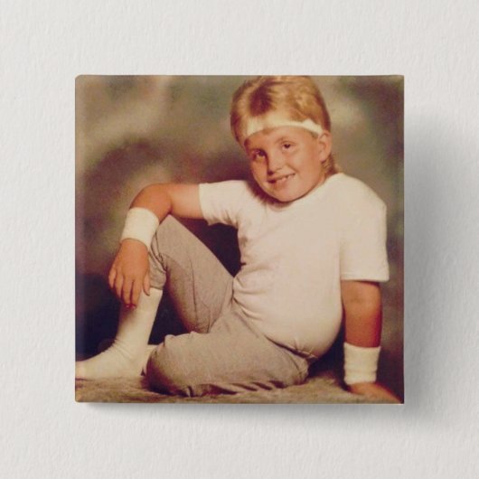 J Spray Workout Vierkante Button 5,1 Cm (Voorkant)