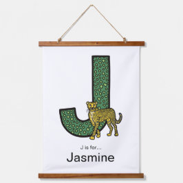 J staat voor gepersonaliseerd... hangend wandkleed