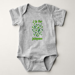 J staat voor JALAPEÑO Green Chili Pepper Alphabet  Romper