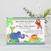 J staat voor Oerwoud Baby shower Kaart (Staand voorkant)