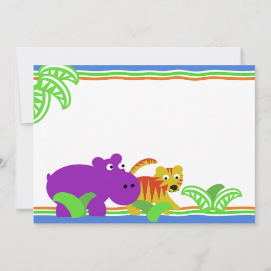 J staat voor Oerwoud Baby shower Kaart (Achterkant)