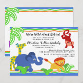 J staat voor Oerwoud Baby shower Kaart (Voorkant / Achterkant)