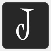 J VIERKANTE STICKER (Voorkant)