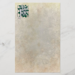 J voor Jasmine Flower Monogram Briefpapier