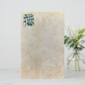 J voor Jasmine Flower Monogram Briefpapier (Staand voorkant)