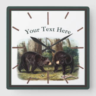 J.W. Audubon - Ursus Americanus (zwart Beer) Vierkante Klok