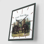 J.W. Audubon - Ursus Americanus (zwart Beer) Vierkante Klok (Hoek)