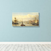 J W Carmichael rivier Tyne schilderij canvas print (Insitu (Houten vloer))