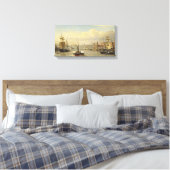 J W Carmichael rivier Tyne schilderij canvas print (Insitu (Slaapkamer))