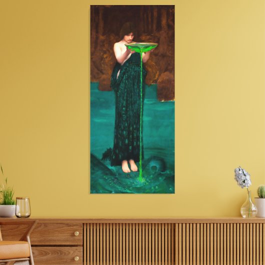 J. W. WATERHOUSE - CIRCE INVIDIOSA - 1892 - CANVAS AFDRUK (Insitu (Woonkamer))