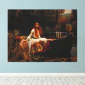 J. W. WATERHOUSE - DE DAME VAN SHALOTT - 1888 - CANVAS AFDRUK (Insitu (Houten vloer))