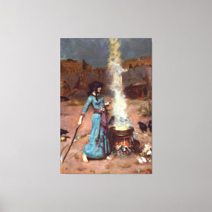 J.W. WATERHOUSE - DE MAGISCHE CIRKEL - 1886 - CANVAS AFDRUK