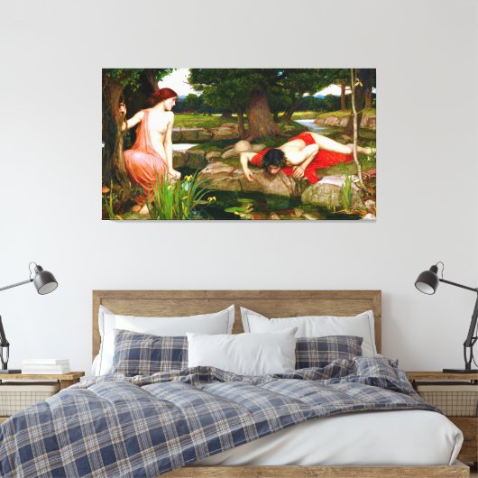 J. W. WATERHOUSE - ECHO EN NARCISSUS - 1903 - CANVAS AFDRUK (Insitu (Slaapkamer))