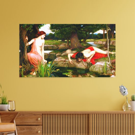 J. W. WATERHOUSE - ECHO EN NARCISSUS - 1903 - CANVAS AFDRUK (Insitu (Woonkamer))