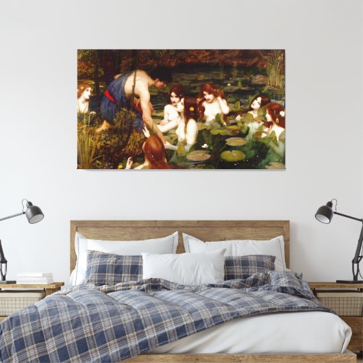 J. W. WATERHOUSE - HYLAS EN DE NIMFEN - 1896 - CANVAS AFDRUK (Insitu (Slaapkamer))