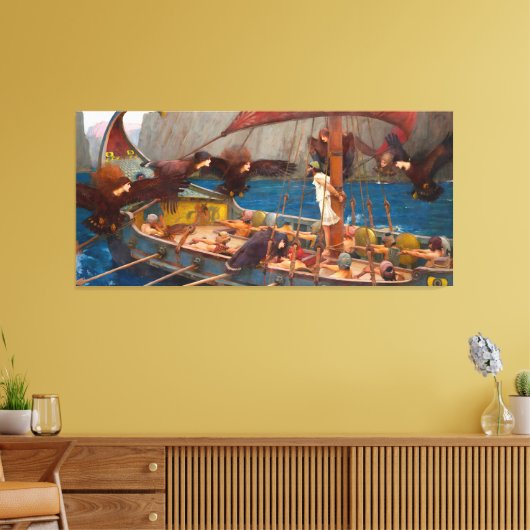 J. W. WATERHOUSE - ODYSSEUS EN DE SIRENES - 1891 - CANVAS AFDRUK (Insitu (Woonkamer))