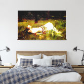 J.W. WATERHOUSE - OPHELIA - 1889 - Pre-Raphaelite Canvas Afdruk (Insitu (Slaapkamer))