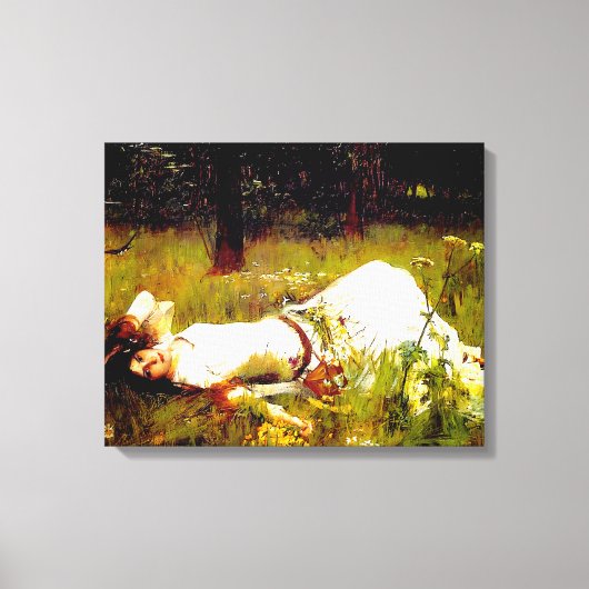 J.W. WATERHOUSE - OPHELIA - 1889 - Pre-Raphaelite Canvas Afdruk (Voorkant)