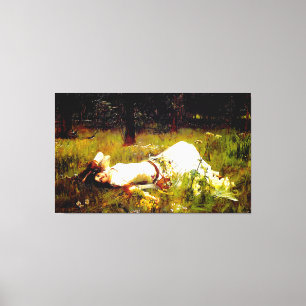 J.W. WATERHOUSE - OPHELIA - 1889 - Pre-Raphaelite Canvas Afdruk