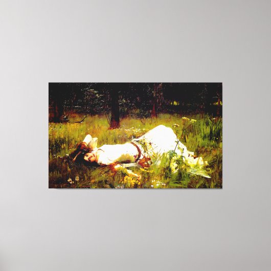 J.W. WATERHOUSE - OPHELIA - 1889 - Pre-Raphaelite Canvas Afdruk (Voorkant)