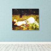J.W. WATERHOUSE - OPHELIA - 1889 - Pre-Raphaelite Canvas Afdruk (Insitu (Houten vloer))