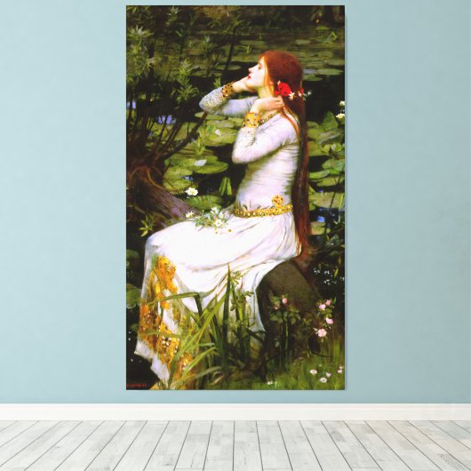 J.W. WATERHOUSE - OPHELIA - 1894 - Pre-Raphaelite Canvas Afdruk (Insitu (Houten vloer))