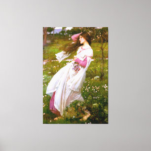 J. W. WATERHOUSE - WINDENDE BLOEMEN (WINDGEVOERD)  CANVAS AFDRUK