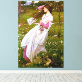 J. W. WATERHOUSE - WINDENDE BLOEMEN (WINDGEVOERD)  CANVAS AFDRUK (Insitu (Houten vloer))