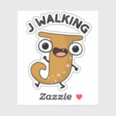 J Wandelen Grappig alfabet woordspeling Sticker (Vel)