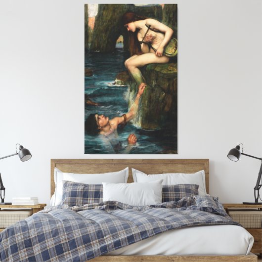 J. WATERHOUSE - DE SIRENE - 1900 - Pre-Raphaeliete Canvas Afdruk (Insitu (Slaapkamer))