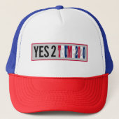 Ja 2 Trump 2020 Presidentiële verkiezingen Typogra Trucker Pet (Voorkant)