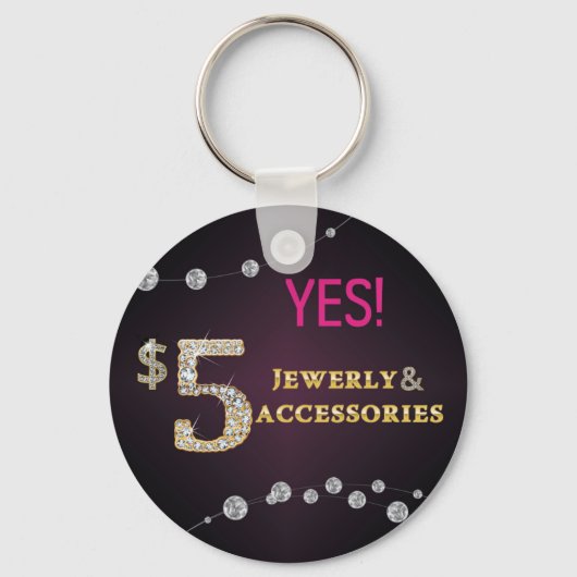 Ja! 5-dollar sleutelketen voor juwelen en Accessoi Sleutelhanger (Voorkant)