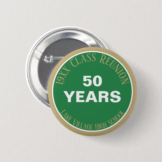 JA! Aangepaste 50e-klassenreüleknop Ronde Button 5,7 Cm (Voorkant /achterkant)