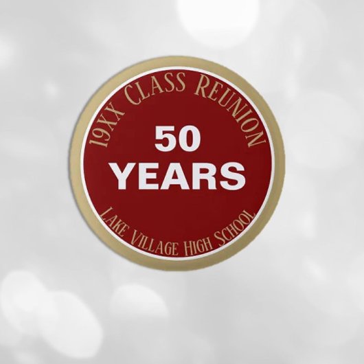 JA! Aangepaste 50e-klassenreüleknop Ronde Button 5,7 Cm