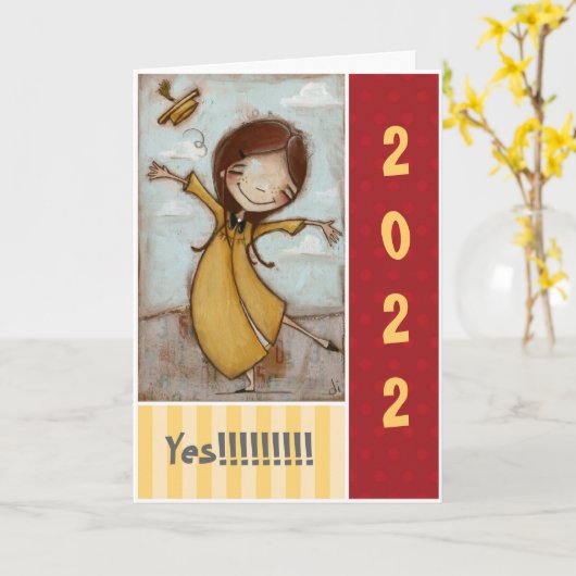 Ja!! - Afstuderen kaart (Gele Bloem)