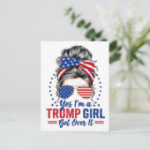 Ja, als een Trump-meisje er overheen komt Briefkaart (Staand voorkant)