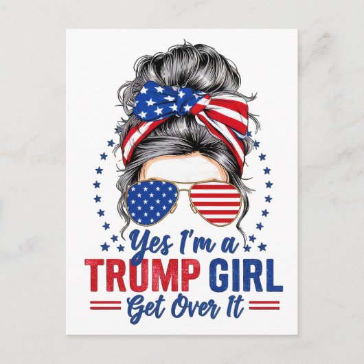 Ja, als een Trump-meisje er overheen komt Briefkaart (Voorkant)