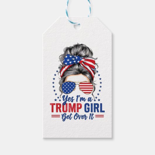 Ja, als een Trump-meisje er overheen komt Cadeaulabel (Voorkant)