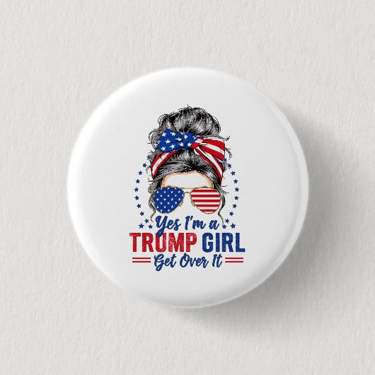 Ja, als een Trump-meisje er overheen komt Ronde Button 3,2 Cm (Voorkant)