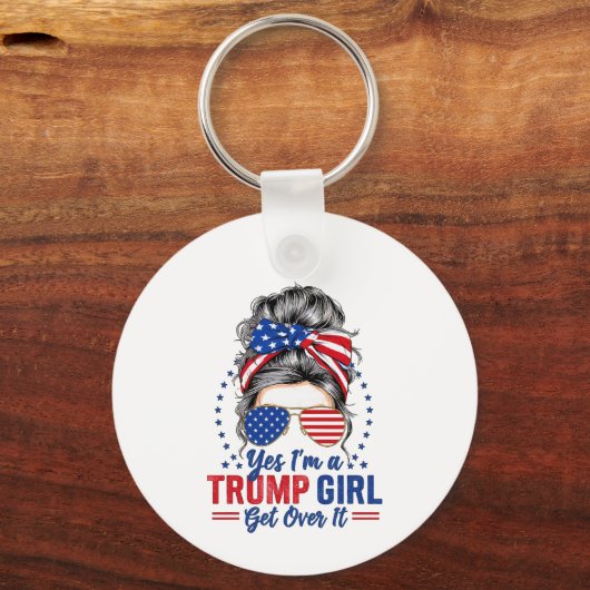 Ja, als een Trump-meisje er overheen komt Sleutelhanger (Achterkant)