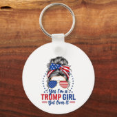 Ja, als een Trump-meisje er overheen komt Sleutelhanger (Voorkant)